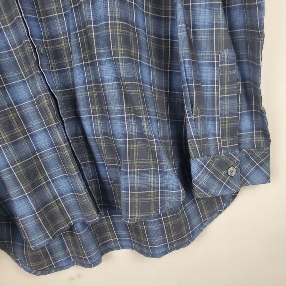 COASTAORO Plaid Long Sleeve Button Down Shirt Multi Color Collared Casual Dress - Picture 2 of 5